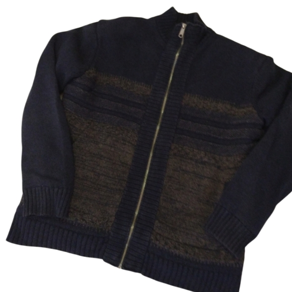 Size M fleece knitted warm zip up Denver Hayes winter sweater - Picture 1 of 16